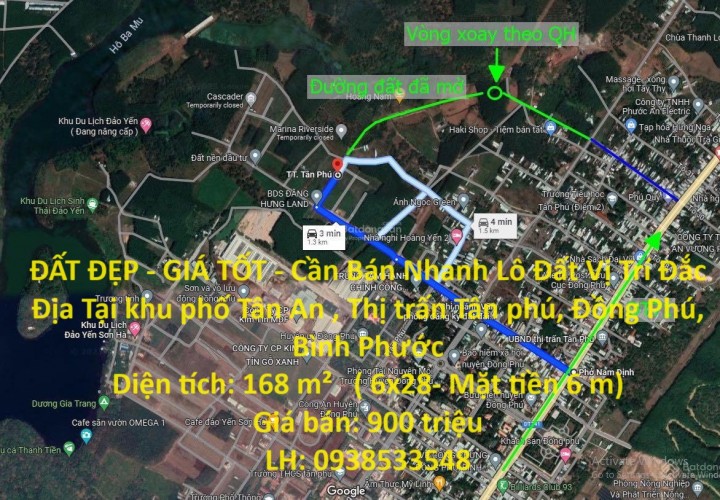 ĐẤT ĐẸP - GIÁ TỐT - Cần Bán Nhanh Lô Đất Vị Trí Đắc Địa Tại Thị trấn Tân phú, Đồng Phú, Bình Phước